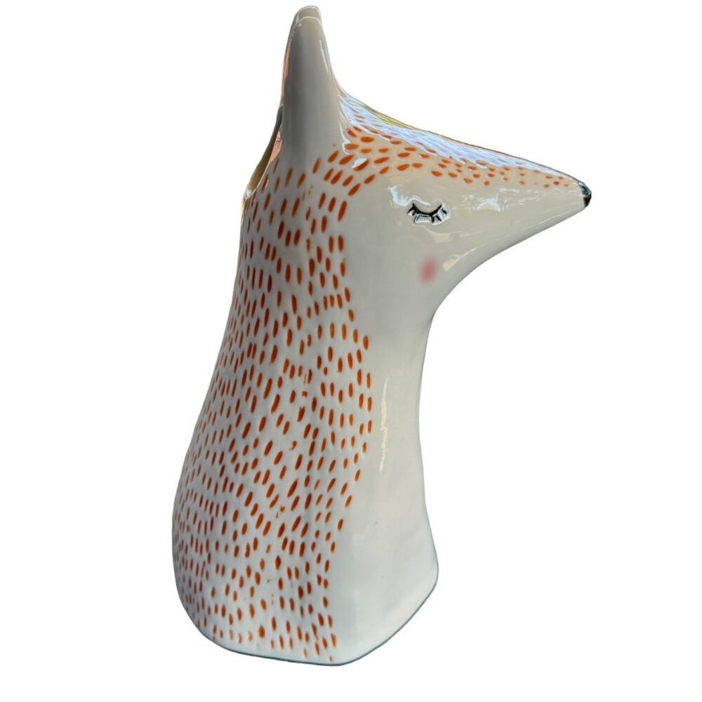 Paper Source Ceramic Fox Figurine Vase Whimsical Decor Bookend Vases 9.5" Tall